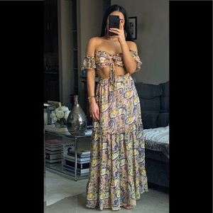 Paisley multi color skirt and top